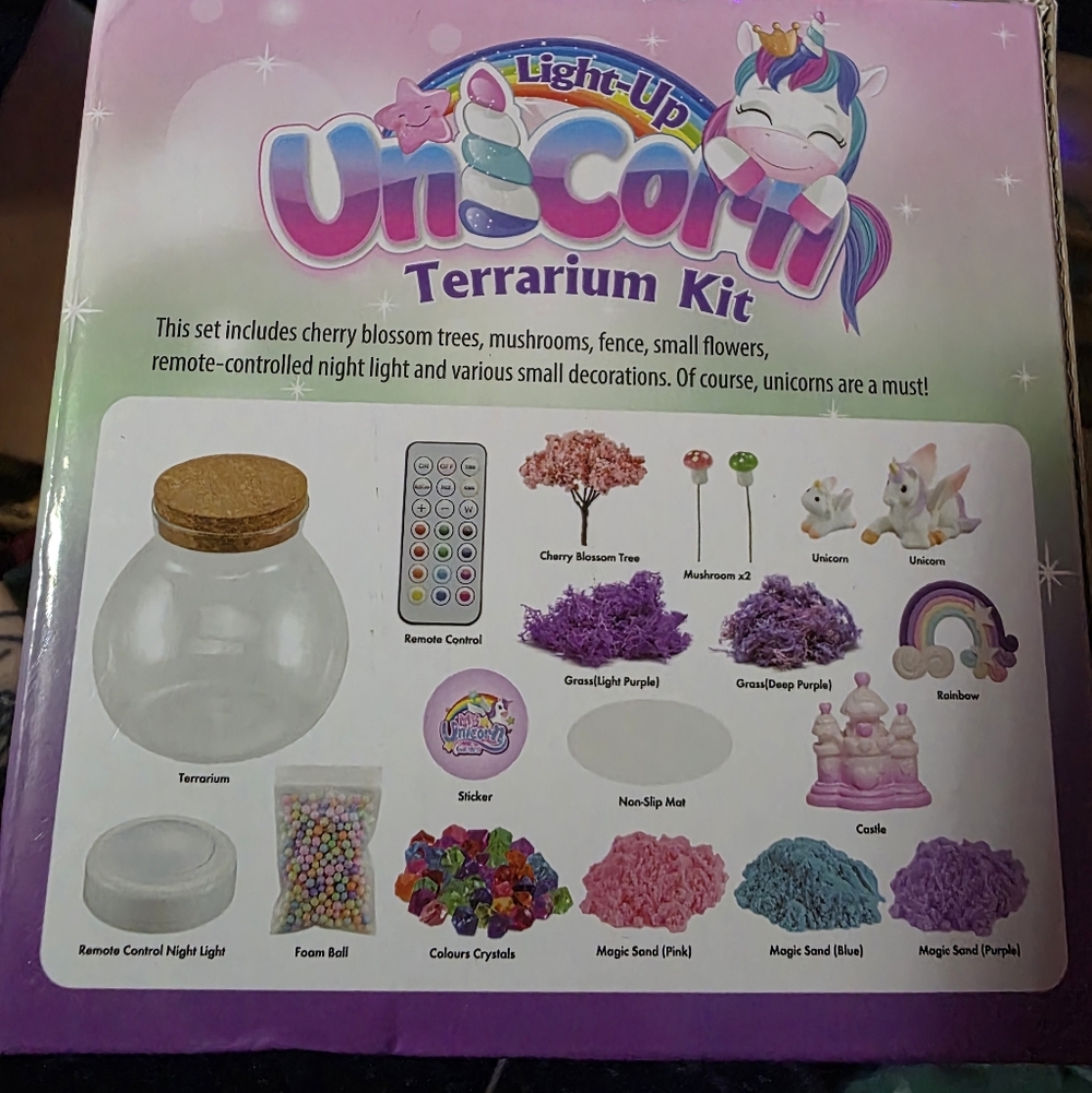 NEW Unicorn Terrarium Kit with LED Light - Picture 2 of 4